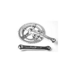 Velo Orange - Grand Cru Drillium 110 Fluted Double Crankset, 34 X 48t